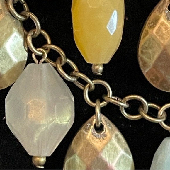 Vintage 2012 Retired 24” Premier Designs Boca gold tone necklace & bracelet - Picture 3 of 11